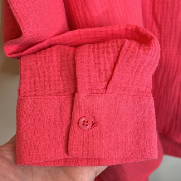 RACHEL ROY | Pink Waffle Style Soft Button Up Tunic - Picture 8 of 9